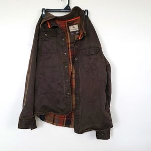 Lengendary White Tails Brown & Orange Plaid Hunters Jacket: Men's Large